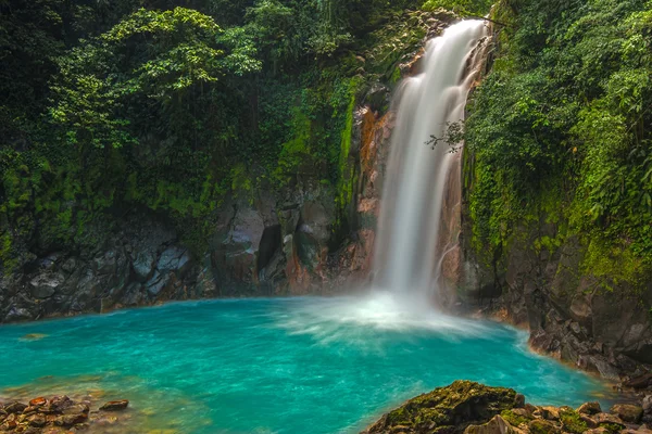 Beautiful waterfall flowing from a Costa Rica Mountain